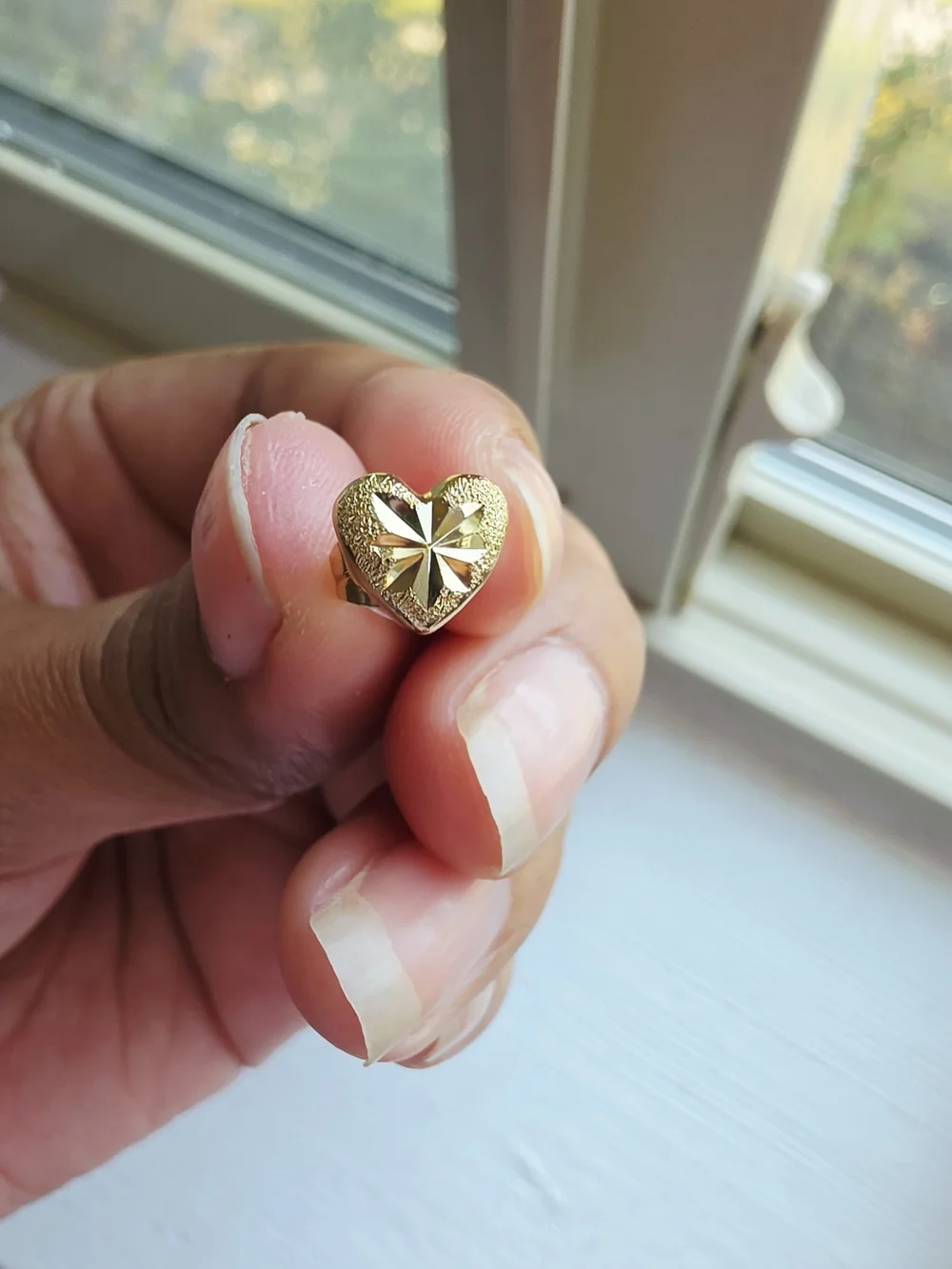 Gold Heart Floral Stud Earrings - Women Jewelry